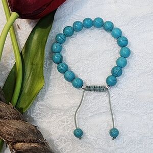Beautiful Blue Howlite Stone Adjustable Bracelet
